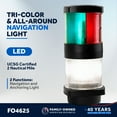 Five Oceans LED Tri-Color All-Around Anchor Boat Navigation Light, High ...
