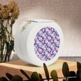 thumbnail image 6 of Naloa graffiti style Skull flower Round Jewelry Box, Travel Jewelry Organizer, 3.9 x 3.9 x 2in Jewelry Storage Box for Women-White, 6 of 7