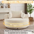 thumbnail image 4 of FFH 55" Round Swivel Chair, Modern Lounge Chair Reading Chair with 360° Rotating Base for Living Room, Bedroom, Chenille Beige, 4 of 13