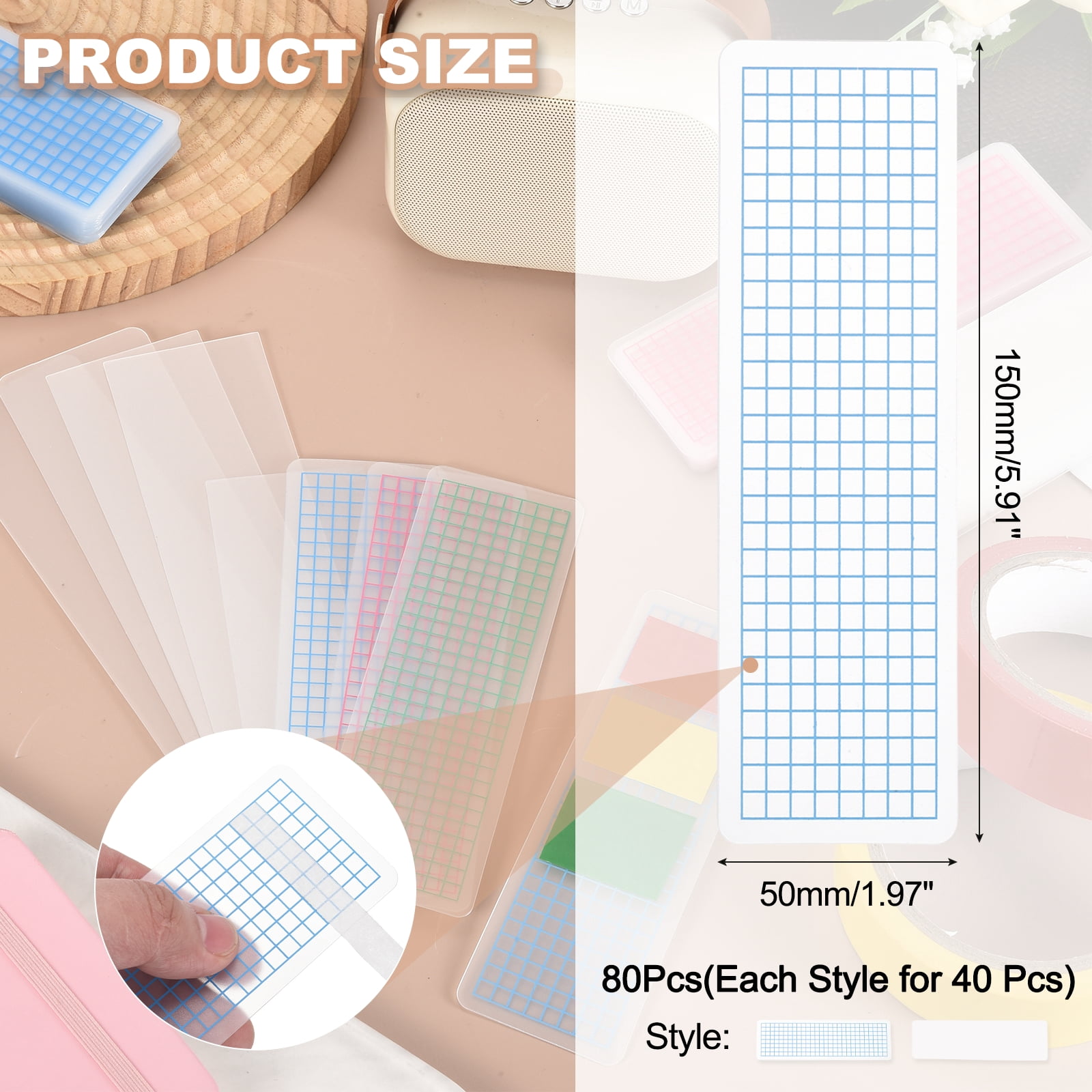 80Pcs Washi Tape Cards, 5.9 x 2 Inch Washi Tape Boards Storage Organizer Sample Board with Arc Corner for Scrapbooking Travel Journal Home Office Supplies DIY Crafts, Pink