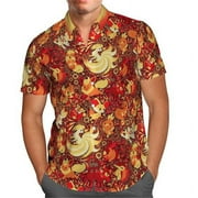 PFHYTEC Summer men's floral shirt floral short-sleeved shirt