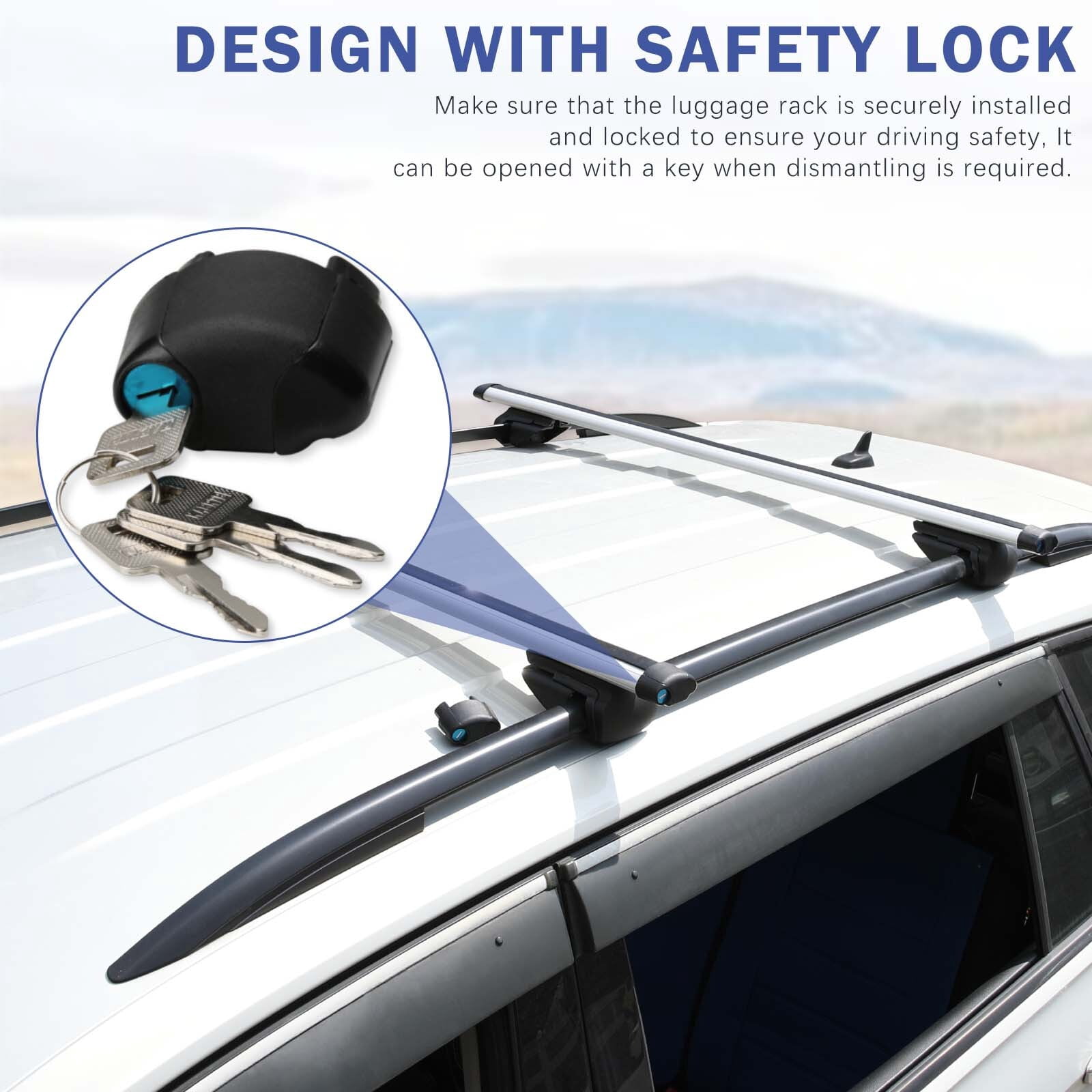 48" Roof Rack Crossbars Luggage Cargo Carrier w/Lock For Jeep Cherokee 2014-2022