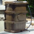 thumbnail image 5 of FCMP Outdoor WG4000-GRY Home Outdoor Wood Grain Rain Water Catcher Barrel, 5 of 12