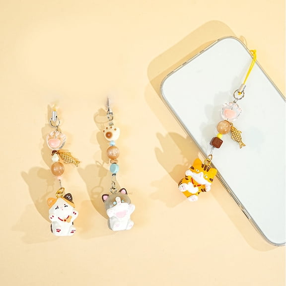 SmartBy 2Pcs Keychain Pendant Animal-themed Design Lightweight Miniature Key Holder Emotional Healing Keychain Multi-Use Bag Phone Charm