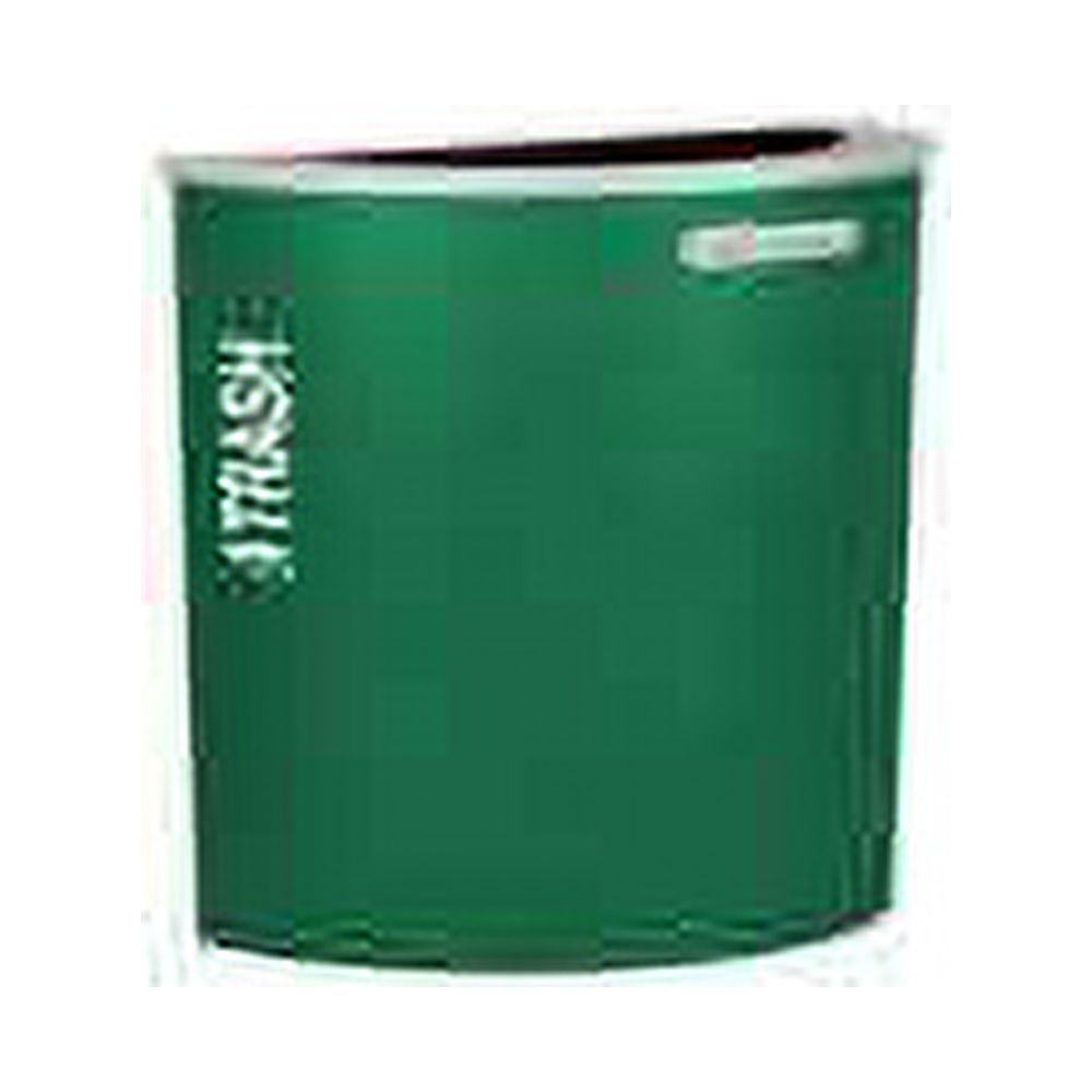 Ex-Cell Kaiser RC-KDHR-T EGX 8-gal recycling receptacle- half round top and Trash decal- Emerald Texture finish - image 2 of 4