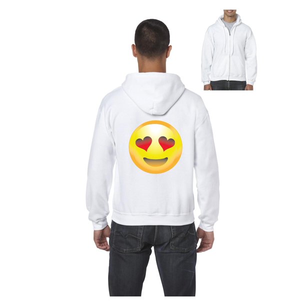 MmF Men's Sweatshirt FullZip Pullover, up to Men Size 5XL Emoji