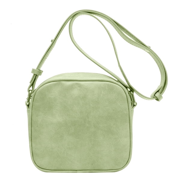 Bolso de mano de PU mini bolso de mano con cremallera nuevo bolso cuadrado pequeño retro Joker bolso de hombro verde
