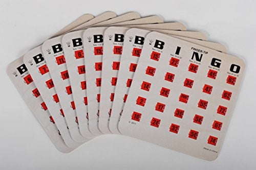 200 Pack Reusable Finger-tip Shutter Slide Bingo Cards Woodgrain / Tan 
