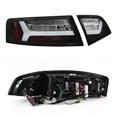 thumbnail image 4 of AKKON - For 2009-11 Audi A6 Full LED Daytime Running Lamp Bar Tail Lights Black Housing Clear Lens Full Set, 4 of 7