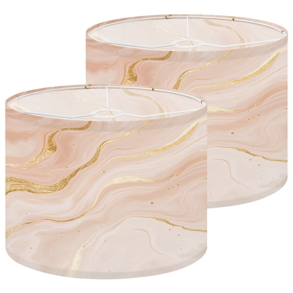 Lampshades 2 Pack Abstract blush liquid marble watercolor glitter foil 13"x13"x10" Light Shade for Table Lamps Floor Lamps Drum Lamp Shades Lampshade Replacement Easy Assembly