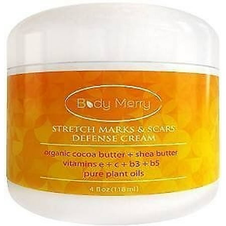 Stretch Marks & Scars Defense Cream- Daily Moisturizer w Organic Cocoa (Best Way To Apply Retinol)