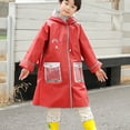 thumbnail image 2 of LIZENG Boys Girls Waterproof Rain Jacket for Kids Reusable Lightweight Quick Dry Rain Poncho with Hood Children Button Raincoat, 2 of 4