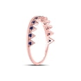 thumbnail image 3 of 10kt Rose Gold Womens Round Blue Sapphire Chevron Stackable Band Ring 1/10 Cttw, 3 of 4