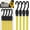 Yellow, variant on Long Bungee Cords with Hooks, Heavy Duty Bungee Cords, Dolly Straps, Elastic Tie Down Straps, Moving Rope, Rope with Hook, Soga Para Amarrar, Flat Rubber, Truck, Outdoor, 48 Inch, 4FT, 4 PK