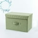 thumbnail image 2 of UKAP Contenedores de almacenamiento de tela para el hogar plegables con tapas de manijas Caja plegable Organizador de contenedores de lino, 2 of 4