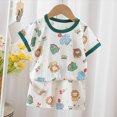 thumbnail image 2 of KPOPLK 2PCS Baby Boy Summer Clothes for 1T 2T 3T 4T 5 6T Toddler Boy Outfits Cartoon Print Set Boy Outfits Crew Neck Set Size 6-12 Months,Dark Green, 2 of 6