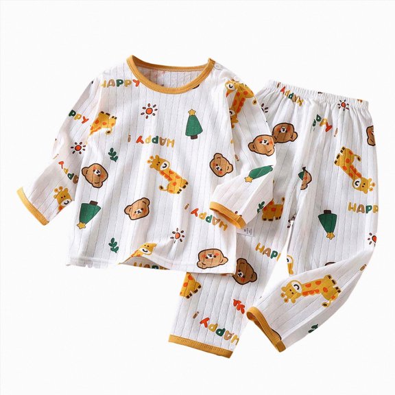 CAUYDY Preemie Boys Pajamas Newborn Sleepers for Boy Fall Winter Long Sleeved Shirt Elastic Waist Pants 2Pcs Set Baby Outfits Infant Clothes 3M 6M 9M 12M Sizes 6-12 Months,Orange