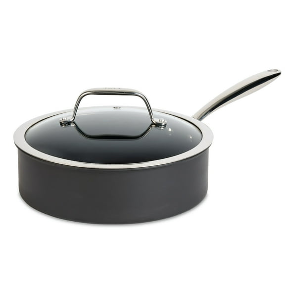 T-fal Hard Anodized with Ceramic Interior, 3 Quart Sauté Pan, Black
