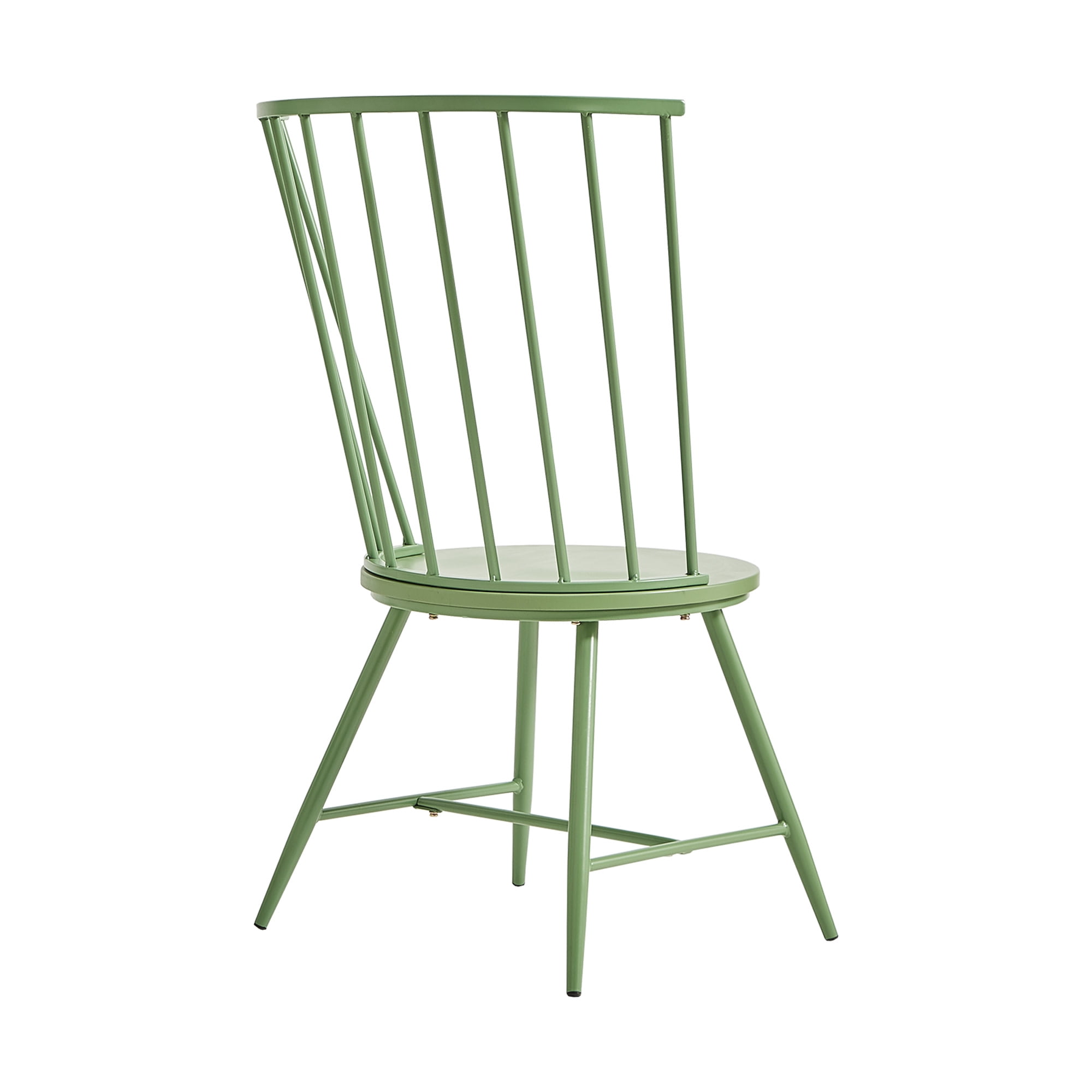 Weston Home Chelsea High Back Metal and Wood Dining Chair, Set of 2, Meadow Green