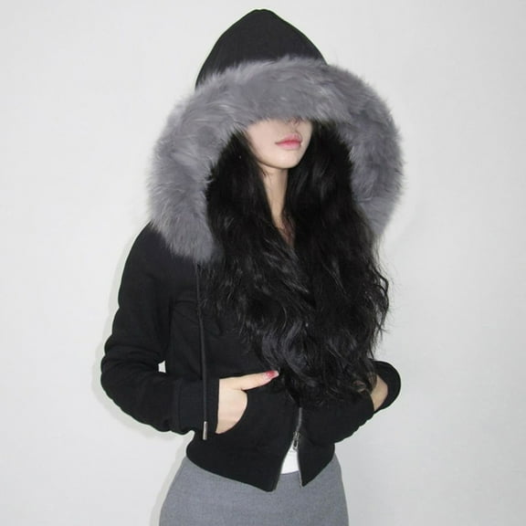 Women'S Fashion Solid Hoodies Sweatshirts Long Sleeve Drawstring Hoodies Oversized Fall Tops Full Zip Hoodie Women Zip Jacket Thick Sweatshirts for Women Light Clothe Vintage Hoodies Winter Zip up