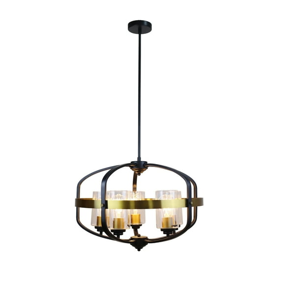 Radiance Goods Contemporary-Style Black/Bronze 5 Light Large Pendant 24" Wide
