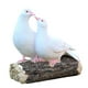 thumbnail image 3 of Pareja de palomas de pie sobre un tocón de árbol, estatua, figura, arte, adornos únicos para pájaros al aire libre, escultura de animales para patio y, 3 of 9