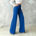 thumbnail image 5 of Edvintorg Womens Dress Pants Plus Size Fashion High Waisted Business Dressy Wide Leg Trousers With Buttons Women Work Pants Blue XXXL, 5 of 6