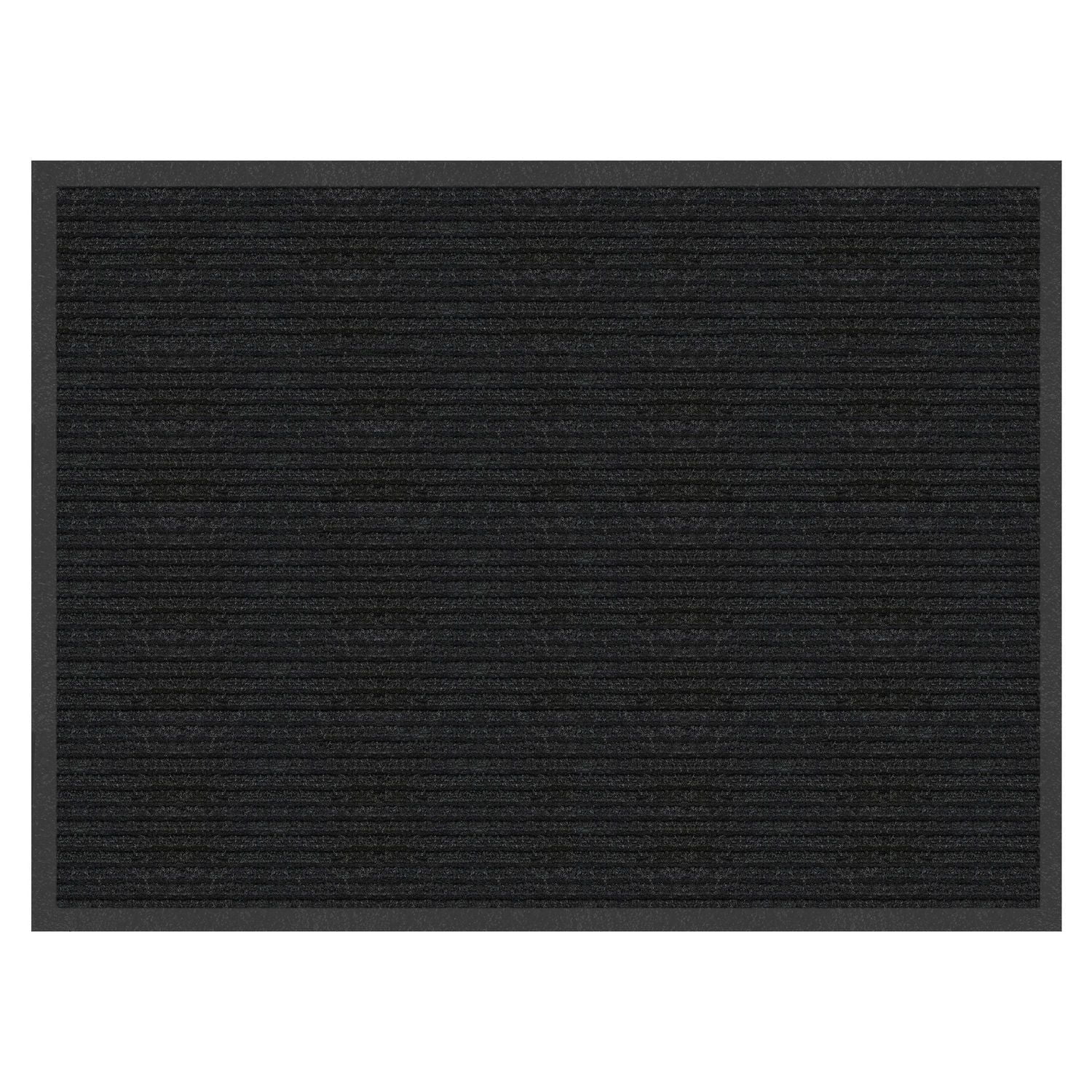 Mainstays 3 ft. x 4 ft. Platinum Needlepunch Charcoal Doormat with Vinyl Backing, 3-ft x 4-ft Indoor/Outdoor