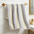 thumbnail image 5 of 1pc Stripe Cotton Towels for Bathroom, Large 27 x 13 Inch, Soft and Absorbent Hand Dry Towels, Home Soft Towel for Hotel, Bath, Gray, 5 of 7