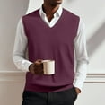 thumbnail image 6 of Huankd Sweater Vest Men V Neck Business Casual Sweaters Sleeveless Knitwear Knitted Pullover Formal Vest Top 2026 Deep Red 4XL, 6 of 6