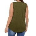 thumbnail image 4 of GERsome Women's Tank Tops Sleeveless V Neck Loose Fit Basic Tee Casual Solid Color Summer T-Shirt Curved Hem S-3XL, 4 of 8