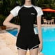 thumbnail image 1 of Traje de baño para mujer, pantalones cortos de natación, camisetas Tankini de manga corta, ropa de playa, traje de neopreno para piscina, fiesta 2XL, 1 of 10