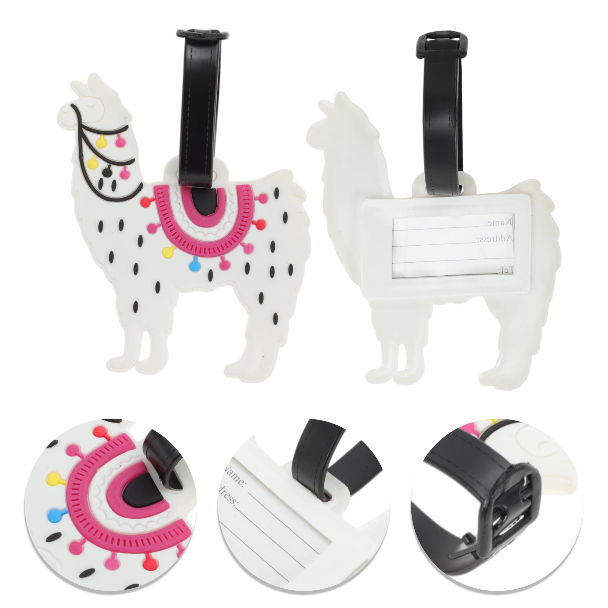 Unique Bargains 1 Pc Alpaca Luggage Tag for Travelling White