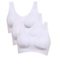thumbnail image 6 of Valcatch 3 Pack Sports Bras for Women Seamless Wirefree Comfort Back Smoothing Underwear with Pads Push up Bra Plus Size(White,L), 6 of 8