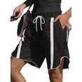 thumbnail image 5 of Summer Elastic Waist Women Drawstring Color Block Straight Cargo Shorts, 5 of 5