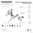 thumbnail image 7 of Kingston Brass KS2443PXBS Heritage Double-Handle Wall-Mount Bridge Kitchen Faucet with Brass Sprayer, Antique Brass, 7 of 7