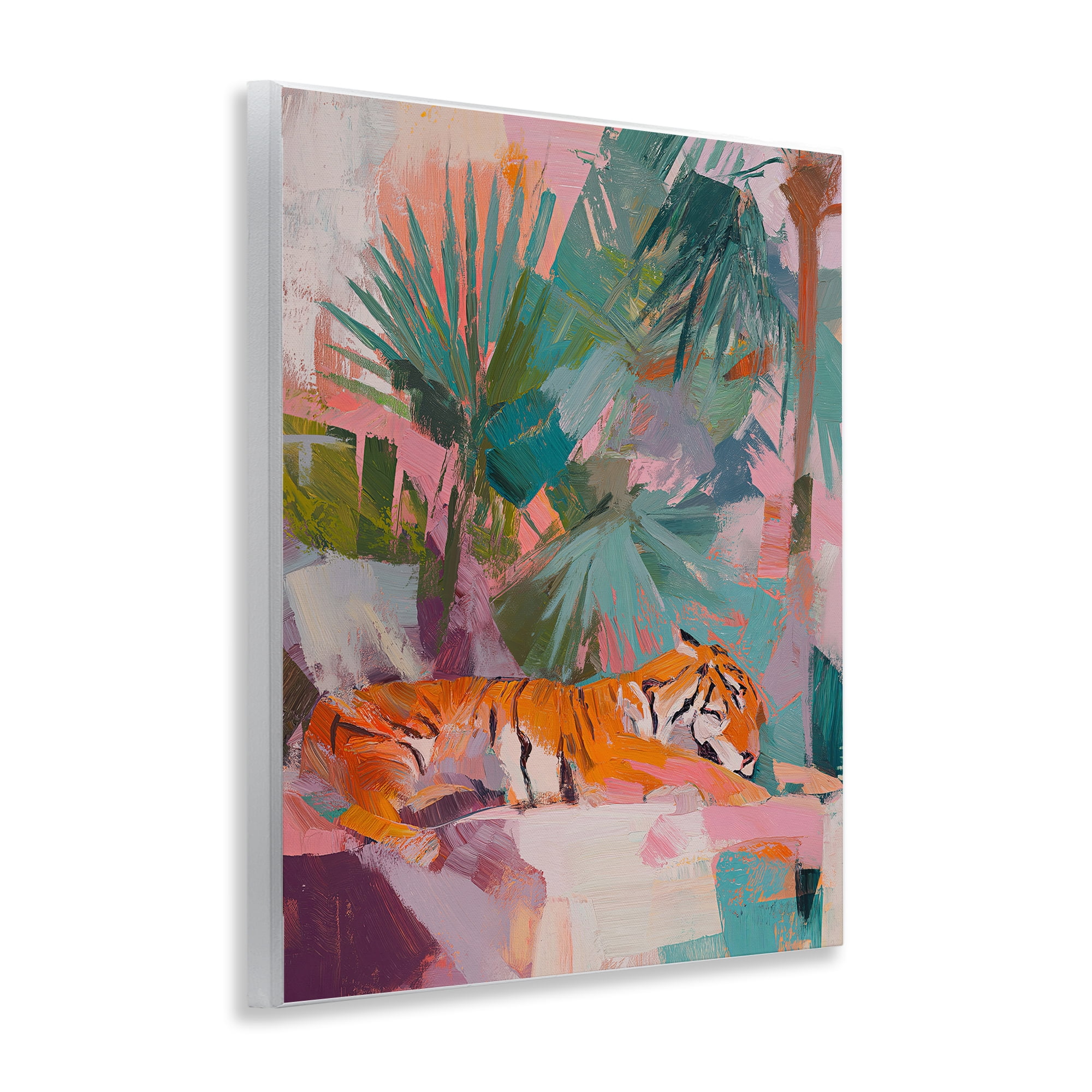 Stupell Industries Resting Tiger Beneath Leaves Wall Plaque Art, design by Svetlana Aleynikova
