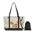 thumbnail image 7 of FORMRS Canvas Laptop Tote Bag for Women with 15.6" Computer Compartments Shoulder Handbag, Light Red Flowers, 7 of 7