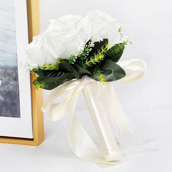 Artificial Wedding Holding Bouquet Flowers Roses Wedding Bouquet Wedding Supply Purple