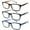 Brown Black Blue, variant on 3 Pairs of Black Retro Rectangle Bifocal Reading Glasses 1.00-4.00 for men womenClassic Presbyopic Glasses Spring Hinge Readers 1.00-4.00 Strength ,Brown Black Blue,+1.75 strength