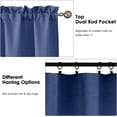 thumbnail image 4 of SIABC-Bob Blue Curtains 63 Inch Length 2 Panels Set for Living Room Bedroom, Light Filtering Faux Linen Textured Soft Window Curtain, Airy Soft Rod Pocket cortinas para cuarto, 40Wx63L Inches, 2 Pcs, 4 of 4