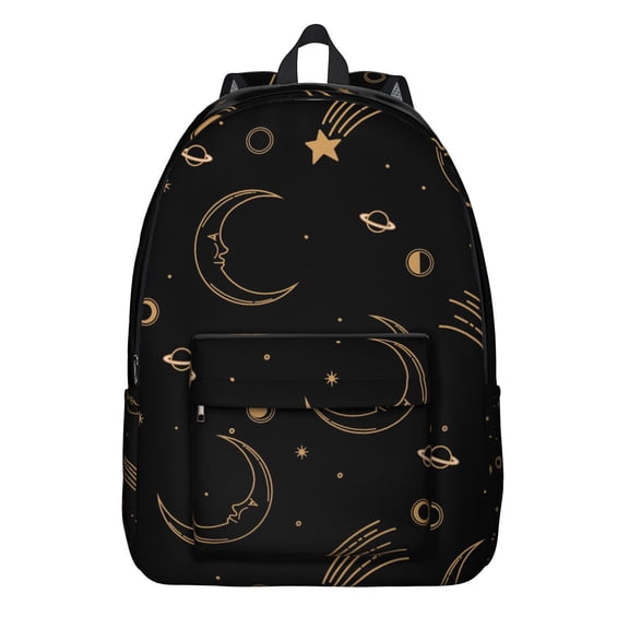 Gothic Dead Day Skull Backpack, Lightweight School Bag with Abstract Floral, Snakes, Wings, Fire, and Moon Print