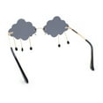 thumbnail image 4 of Womens Tassle Cloud Shape Rimless Unique Retro Party Shade Sunglasses Gold - Black, 4 of 4