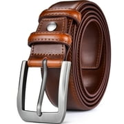Beltox Fine Men’s Casual Leather Jeans Belts 1 1/2” Wide 4MM Thick Alloy Prong Buckle Work Dress Belt for Men