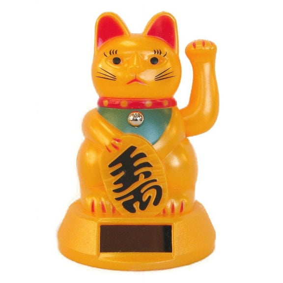 Lucky Cat Statues with Solar Energy