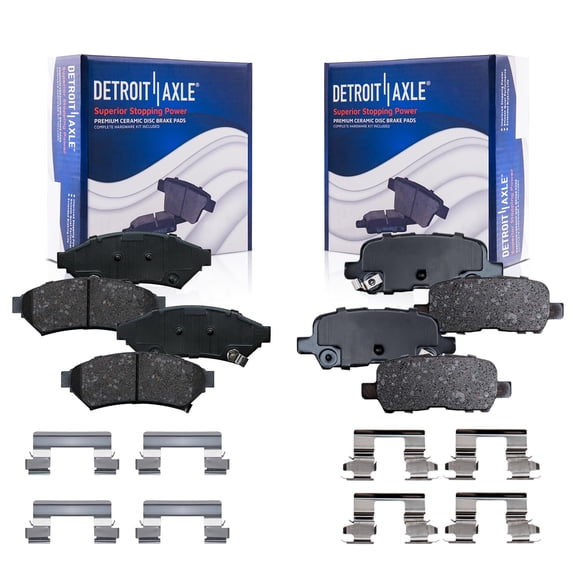Detroit Axle - Front and Rear Ceramic Brake Pads w/Hardware for 2004 Pontiac Grand Prix