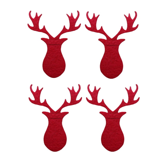 Inteprter 4 unidades/juego de cubiertos de animales bonitos de Navidad, bolsa de almacenamiento para cuchara, de comedor, bolsillo para recuerdo de Kits de decoración para fiestas Inteprter HA068879-00B