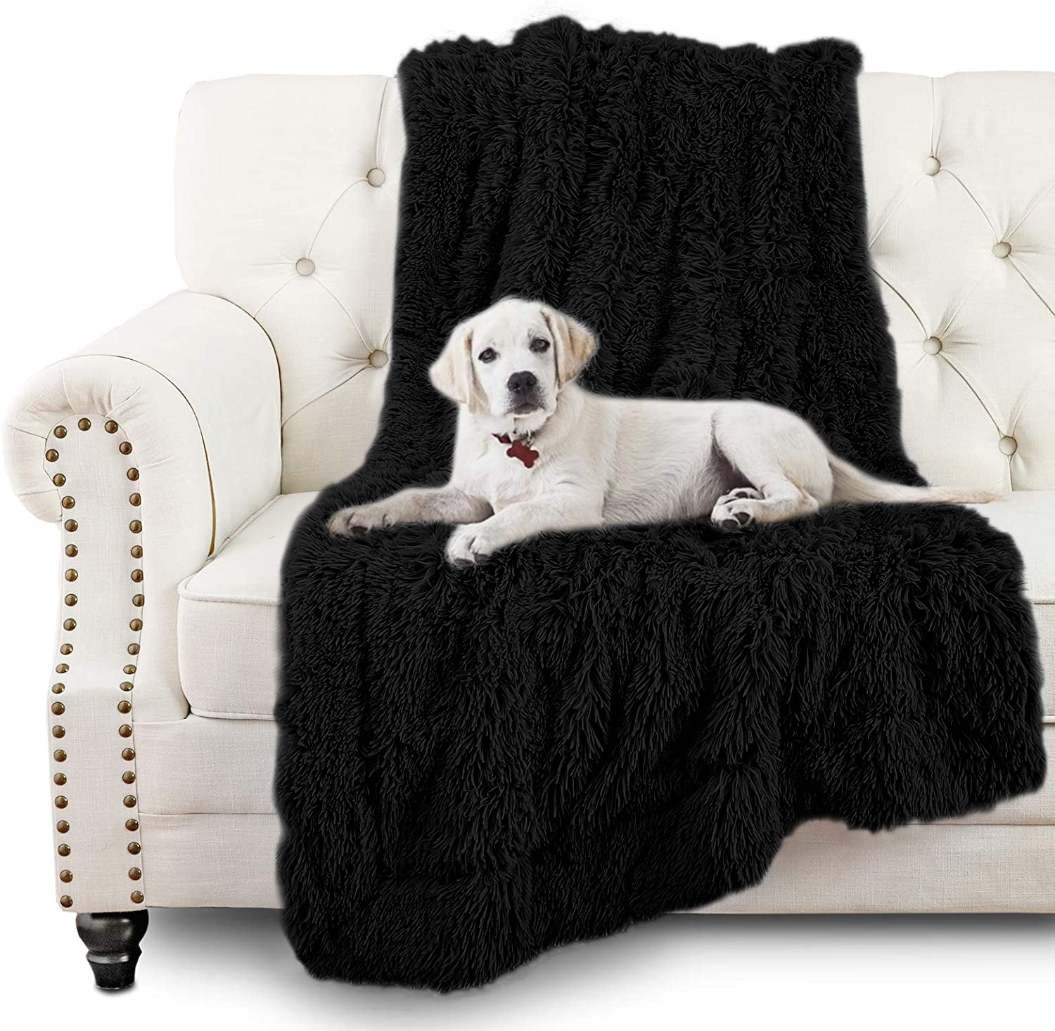 Junovo Luxury Velvet Fluffy Dog Blanket, Soft and Warm Pet Blankets, 40