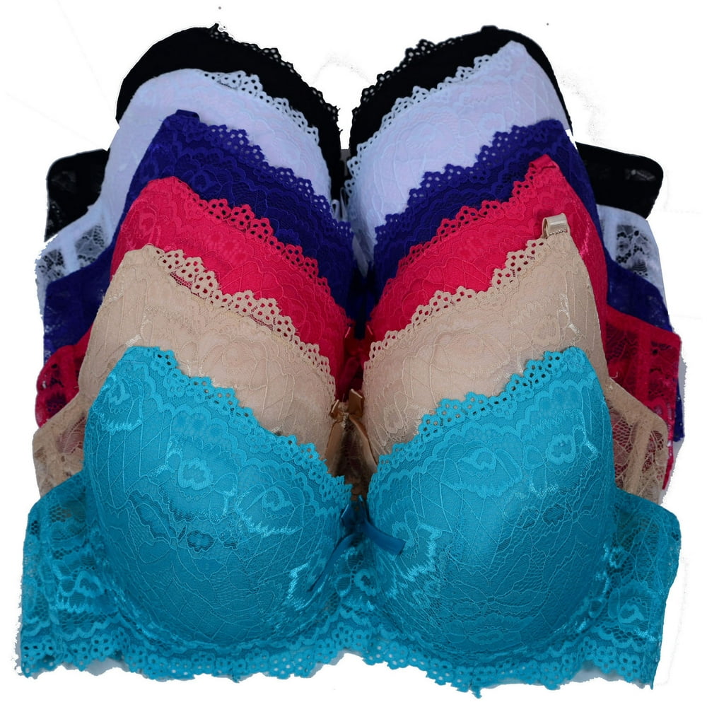 Pink Women Bras 6 pack Bra with all lace D DD cup Size 44DD (6301