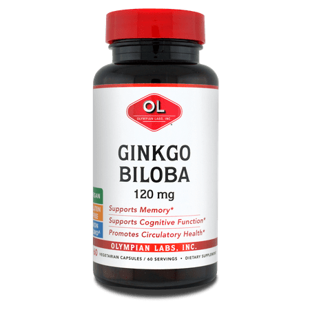 Olympian Labs Ginkgo Biloba Vegetarian Capsules, 120 mg, 60 count